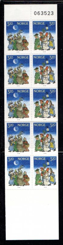 Norway Scott 1000a 1991 Christmas stamp booklet mint NH