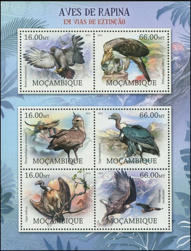 Mozambique 2012 Sc 2604 Birds Harpy Eagle Vulture Hawk CV $18.25