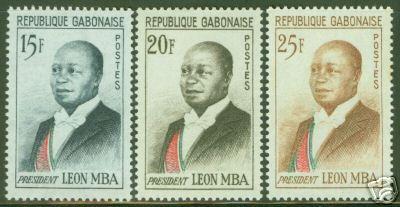 GABON Scott 160-2 MNH** President Leon Mba stamp set