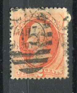 USA; 1870s early classic Jackson 2c. issue used Shade + Postmark, Numeral 15