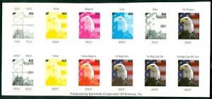 BCA PROGRESSIVE COLOR PROOF SHEET FOR EAGLE TEST STAMPS VF