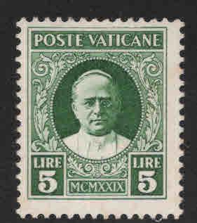 Vatican City Scott 12 MNH** 1929 Pope Piux XI  stamp