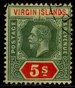 BRITISH VIRGIN ISLANDS GV SG77, 5s green & red/yellow, FINE USED. Cat £130.