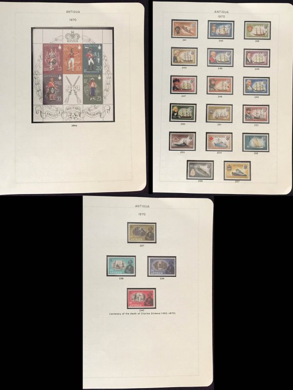 ANTIGUA - 1935-70 SELECTED STAMPS- 106V MOSTLY MINT NH