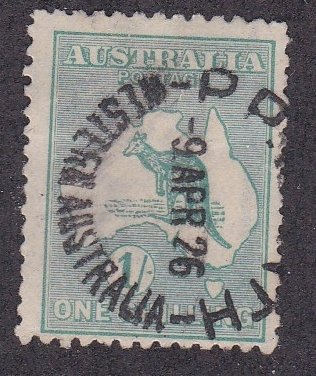 Australia # 51, Kangaroo & Map of Australia, Used, 1/3 Cat.
