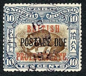 North Borneo SGD45 10c Brown and Slate Blue used Cat 28 Pounds