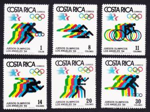 Costa Rica Olympic Games Los Angeles 6v SG#1355-1359 SC#V305-09