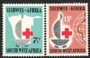 1963 South West Africa SWA Centenary Red Cross set Sc# 295 / 296 MNH CV: $11.25