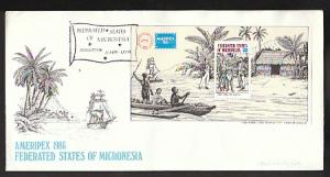 Micronesia C25 Ameripex 1986 U/A FDC  