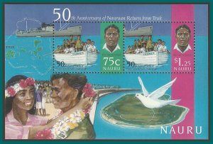 Nauru 1996 Return from Truk, MS MNH 433a,SGMS450