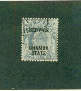 CHAMBA -INDIAN STATE O15 USED BIN $0.50