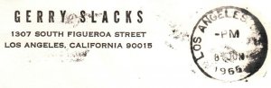 GERRY SLACKS LOS ANGELES CALIFORNIA CORNER CARD 5c STATIONERY RATE 1965