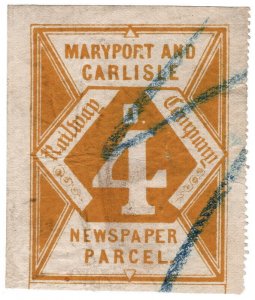 (I.B) Maryport & Carlisle Railway : Newspaper Parcel 4d (large format)