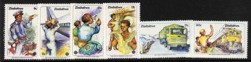 Zimbabwe 464-9 MNH World Communications Year, Train, Truck Aircraft, Mailman