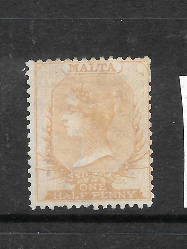 MALTA  1863-81  1/2d  ORANGE/BROWN   QV   MH  SG 6