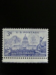 1951 3c Colorado Statehood, 75th Anniversary Scott 1001 Mint F/VF NH