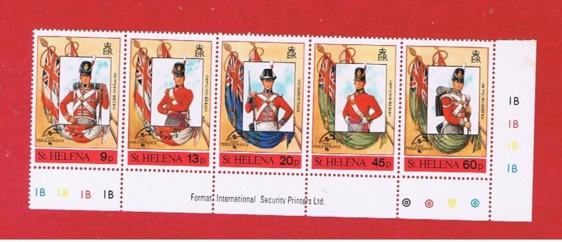 St. Helena  #509  MNH OG   strip of 5  Uniforms   Free S/H 