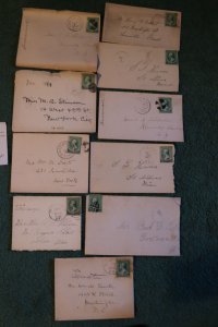 10 US covers w/fancy cancels on 213 (2081)