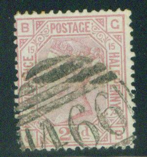 Great Britain Scott 67, SG 141, Victoria CV$52 Plate 15 1876