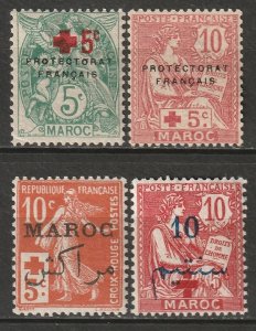 French Morocco 1915-17 Sc B6-9 MH