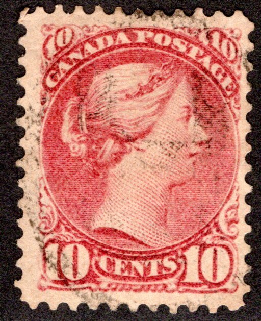 Scott 45, 10c brown red, F/VF, Used, Small Queen Issue, 1897, Canada Postage...