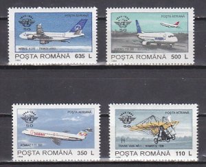 Romania, Scott cat. C288-C291. ICAO, 50th ANNIV. Aviation issue. ^