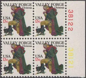 Scott # 1729 - US Plate Block Of 4 - Christmas At Valley Forge - MNH -1977