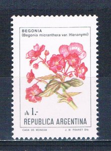 Argentina 1524 Unused Begonias 1985 (HV0237)+