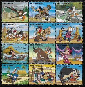 Gambia 1995 Disney Cowboys and American indians Sc 1698-1709 MNH A1924