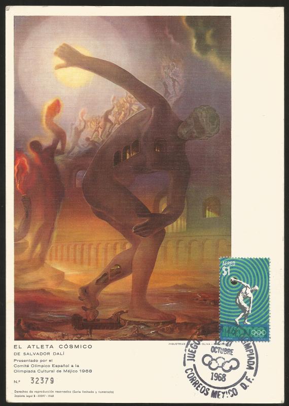 RJ) 1968 MEXICO, DISCOBOLUS, THE COSMIC ATHLETE BY SALVADOR DALI, MAXIMUM