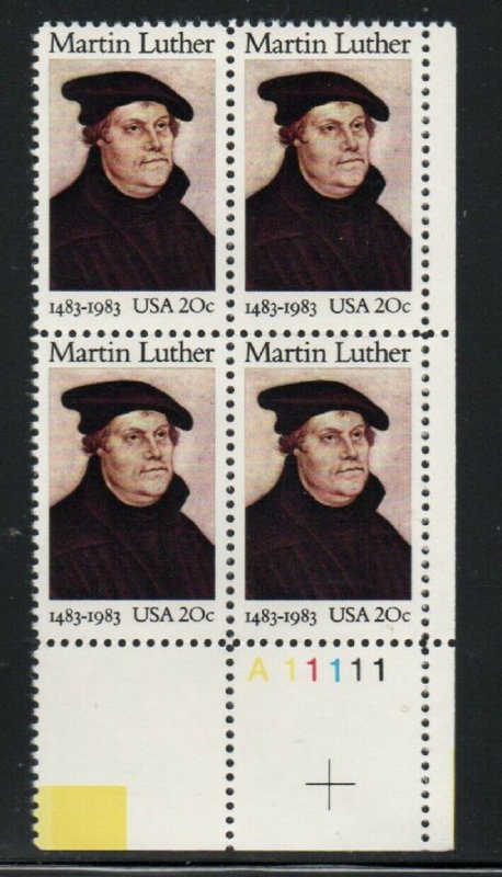 ALLY'S STAMPS US Plate Block Scott #2065 20c Martin Luther [4] MNH OG [STK]