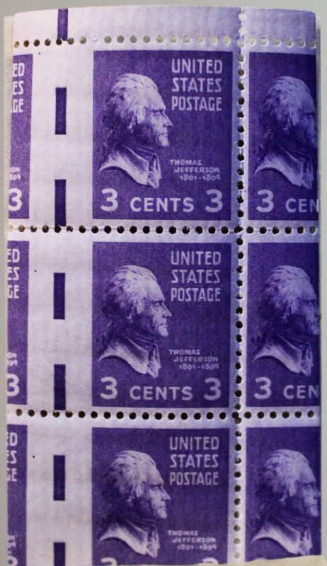 US Stamps # 807A MNH Error Booklet Radical Shift With Eye Mark Show Piece