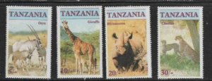 TANZANIA #319-322 1986 ENDANGERED WILDLIFE MINT VF NH O.G