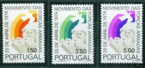 Portugal Scott 1238-40 MNH** Rainbow Dove set CV $5.35