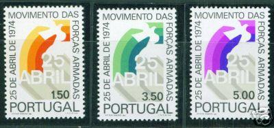 Portugal Scott 1238-40 MNH** Rainbow Dove set CV $5.35