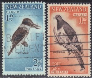 NEW ZEALAND SC# B59-60 USED SEMI POSTAL  BIRDS SEE SCAN