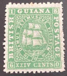 British Guiana #33 Unused 24c green perf 12.5 Seal of the Colony 1862