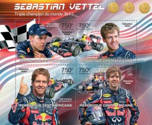 CENTRAFRICAINE 2013 SHEET SEBASTIAN VETTEL FORMULA 1 F1 SPORTS