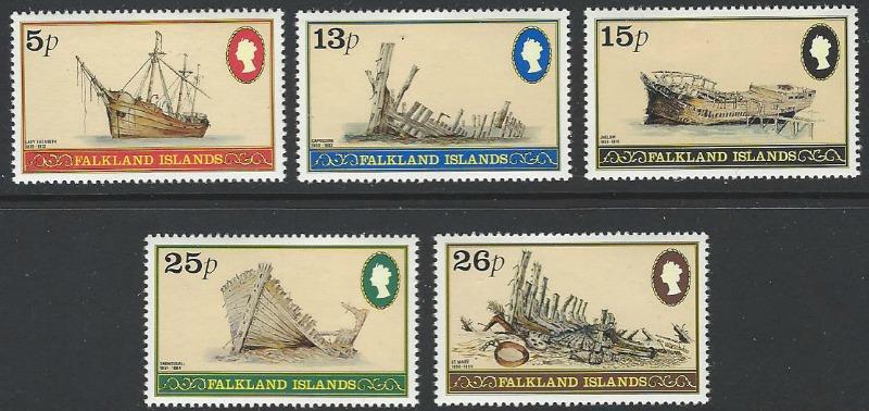 Falkland Islands #339-343 MNH Full Set of 5 Shipwrecks