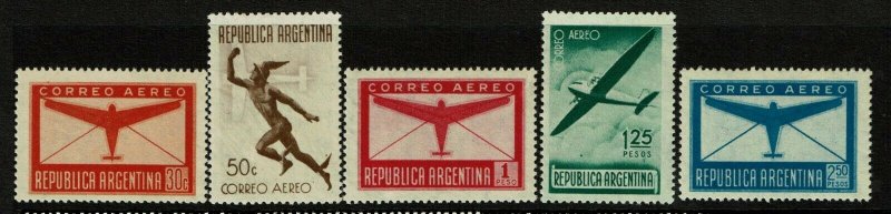 Argentina SC# C38-C42, Mint Very Lightly Hinged, C39 & C42 minor creasing -S9590