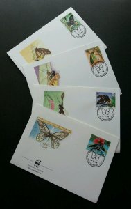 Papua New Guinea WWF Butterflies 1988 Flower Insect Flora Fauna (stamp FDC)