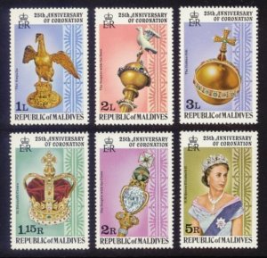 Maldives Sc# 743-8 MNH 25th Annivesary of Coronation