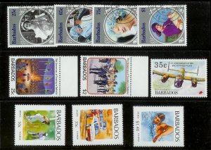 BARBADOS Large stamp accumulation Most MNH plate blocks gutter pairs Much value!