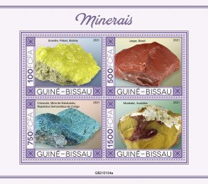 GUINEA BISSAU - 2021 - Minerals - Perf 4v Sheet - Mint Never Hinged