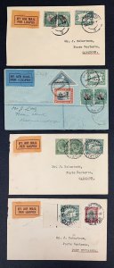 South Africa & Southwest Africa, 1929-1931, Lot of 4 Airmail Covers