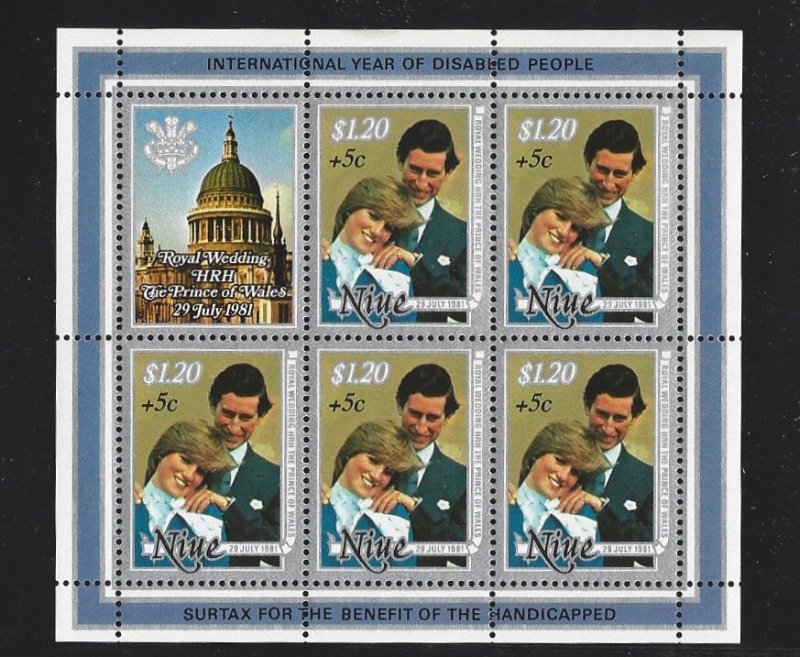 Niue # B54 MNH ss, Diana, Intn'l year of disabled people, issued 1981