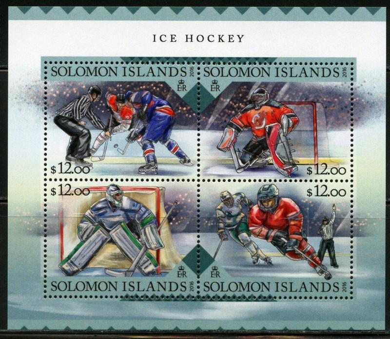 SOLOMON ISLANDS  2016 ICE HOCKEY SHEET  MINT NH