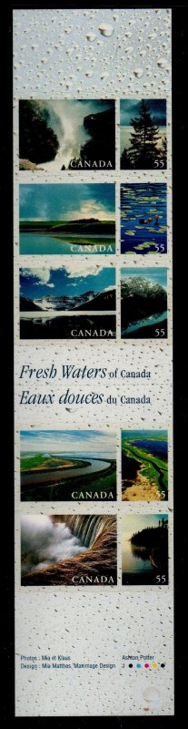 Canada Sc 1854 2000 Fresh Waters 55 c stamp booklet mint NH