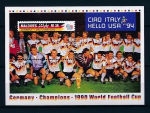 [59550] Maldives 1992 World Cup Soccer USA Germany Mannschaft MNH Sheet