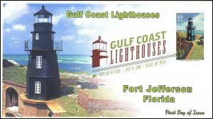 AO-4413-1, 2009, Gulf Coast Lighthouses, FDC, Add-on Cachet, DCP, Fort Jefferson